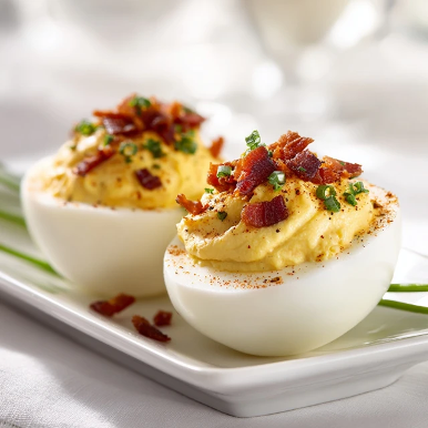 Bacon–Date Deviled Egg