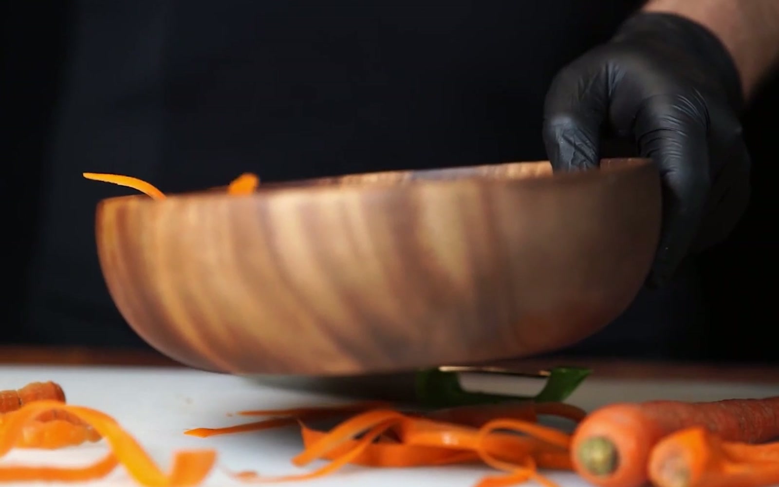 Carrot Ribbon Salad with Strawberry Rhubarb Vinaigrette