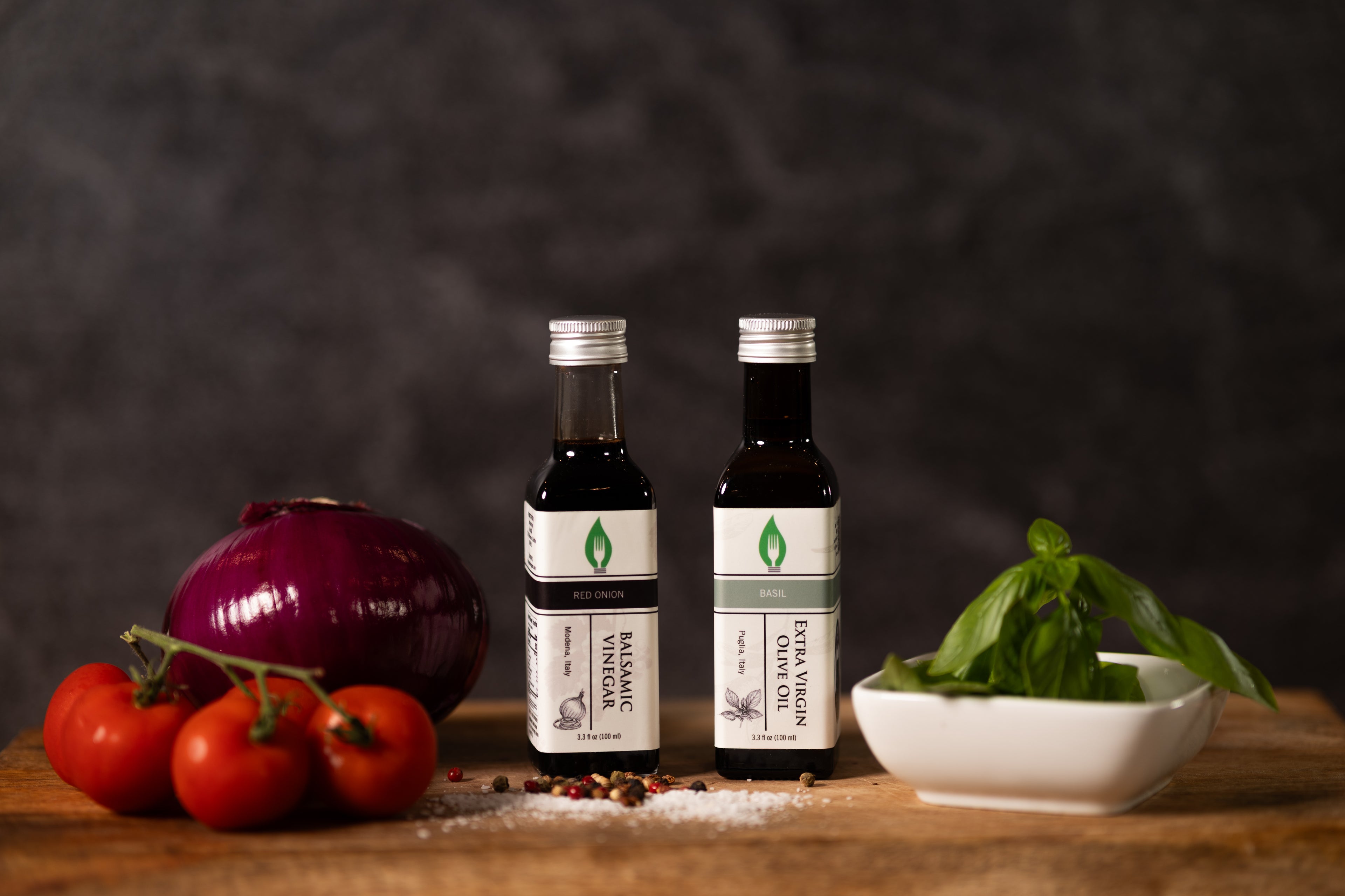 Basil Extra Virgin Olive Oil & Red Onion Vinegar